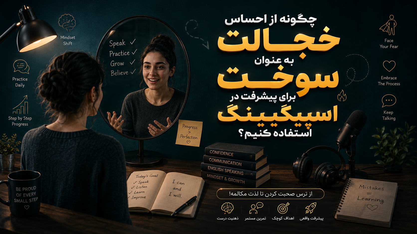 چگونه از «احساس‌خجالت» به عنوان سوخت برای پیشرفت در اسپیکینگ استفاده کنیم؟